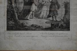 Antica incisione Davide mostra la testa di Golia - Zocchi-Wagner