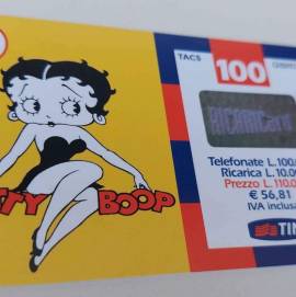 Scheda telefonica Ricarica Tim TACS GSM 100 Betty Boop 1999 K.FS INC./Fleischer Studios
