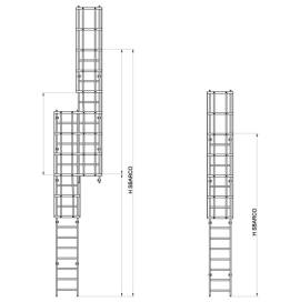 scala con gabbia in alluminio