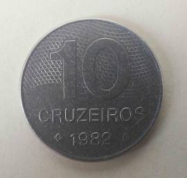 RARO 10 CRUZEIROS MONETA BRASILE 1982