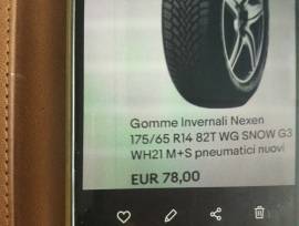 Vendo 2 gomme termiche nuove di marca causa inutilizzo =175/65/-R-14-M+S