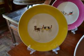 Sei piatti da collezione anni 50 carrozze Creazioni La Fonte Richard Ginori