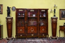Libreria-cristalliera a tre sportelli stile Napoleone III