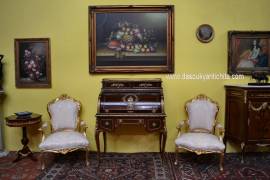 Tavolino ottagonale stile Napoleone III intarsiato