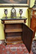 Servante intarsiata con piano in marmo stile Napoleone III