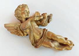 Decorazione da parete con due angeli suonano chitarra e violino in resina di alta qualità
