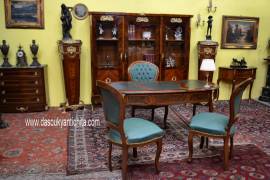 Scrivania da centro stile Luigi XV a fagiolo cm. 160