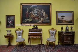 Credenza mezzo giro intarsiata stile Luigi XV