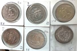 Lotto 6 x 1 peso Mexico moneta argento