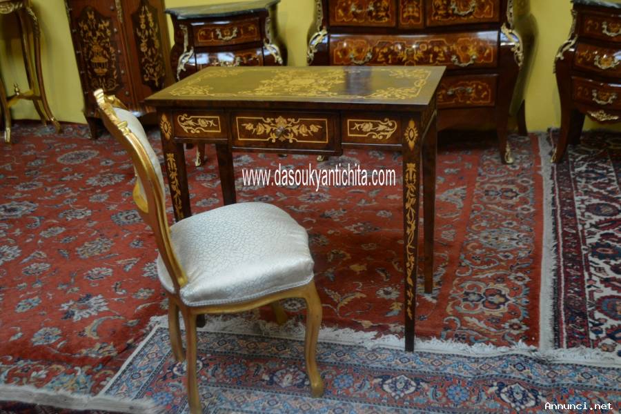 Scrittoio intarsiato stile Luigi XVI 80 cm. con cassetto