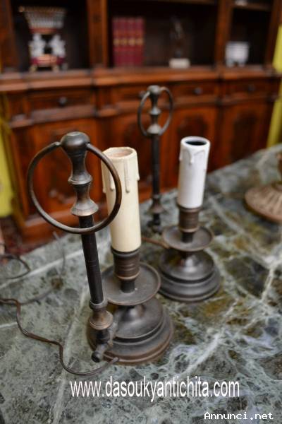 Coppia di abat jour in bronzo anni 40/50
