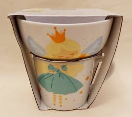 Set in porcellana "Principessa addormentata con bachetta magica tazza da 370ml e scodella da 52