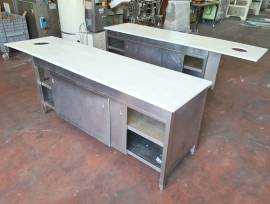 2 TAVOLI ARMADIATI PIANO IN TEFLON USATI  