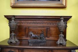 Coppia di candelabri in bronzo stile Rinascimento del 900