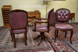 Trittico di poltrone da studio stile inglese Vittoriano Trittico di poltrone da studio stile inglese Vittoriano