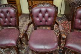 Trittico di poltrone da studio stile inglese Vittoriano Trittico di poltrone da studio stile inglese Vittoriano