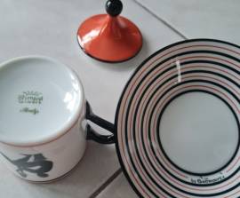 Gio Ponti tazzina con coperchio e piattino, edizione della serie per Richard Ginori "I decori d Gio Ponti tazzina con coperchio e piattino, edizione della serie per Richard Ginori "I decori d