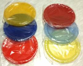 6(sei) bellissimi piatti piani di plastica resistente a colori Dim.Ø 25 cm.nuovo