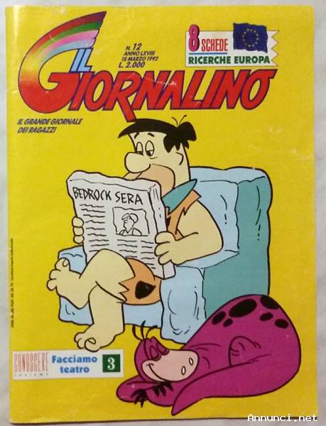 Il giornalino n.12 del 18 marzo 1992. Il grande giornale dei ragazzi; Ed.San Paolo perfetto