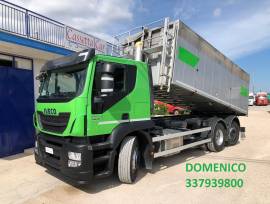 IVECO STRALIS 460 TETTO BASSO EURO 6 RIB.POST. VASCA ALLUMINIO ERMETICA COPRI E SCOPRI 1° ASSE 8 TON