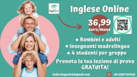 CORSI DI INGLESE per ADULTI e BAMBINI a 36.99€/mese - 2H/settimana