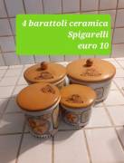 Barattoli+biscottiera ceramica spigarelli pz4