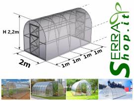 Serra tunnel 2x2 policarbonato orto giardino serre alveolare serrashop.it