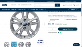  FIESTA CERCHI IN LEGA 15" A 5 X 2 RAZZE, ARGENTO BRILLANTE 2012-2017