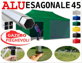 Gazebo pieghevole 3x4,5 Alluminio tendone mercato stand box stand fiere tenda