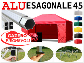 Gazebo pieghevole 3x4,5 Alluminio tendone mercato stand box stand fiere tenda