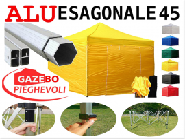 Gazebo 3x3 pieghevole stand fiere mercati eventi alluminio box fisarmonica tenda