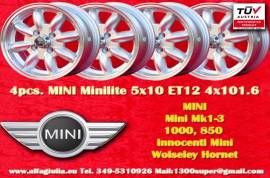 4 pz. cerchi Mini Minilite 5x10 ET12 Mini Mk1-3, 8