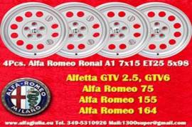 4 pz. cerchi Alfa Romeo A1 7x15 ET25 Alfetta GTV 2
