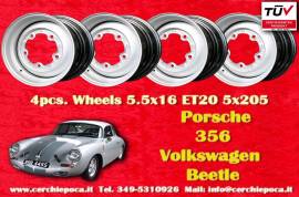 4 pz. cerchi Porsche OE steel 5.5x16 ET20 356 - 19
