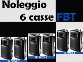 Noleggio 4 Casse Amplificatae FBT Maxx4 per un totale di 1600 watt