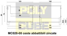 Contenitori ceste abbattibili in filo metallico zincato usate