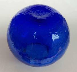 Vaso Bolla in vetro blu di Murano collezione NasonMoretti lavorazione tipo griglia come nuovo