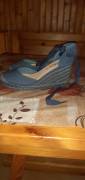 Scarpe Donna Campesine 37 in tela Blue Jeans Zeppa in corda Lacci alla caviglia