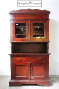 Vetrina bookcase rustica in legno marrone