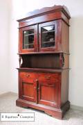 Vetrina bookcase rustica in legno marrone