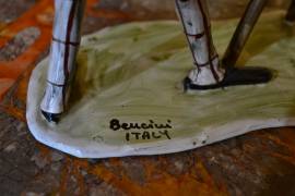 Statuina raffigurante un pittore in terracotta firmato Bencini 