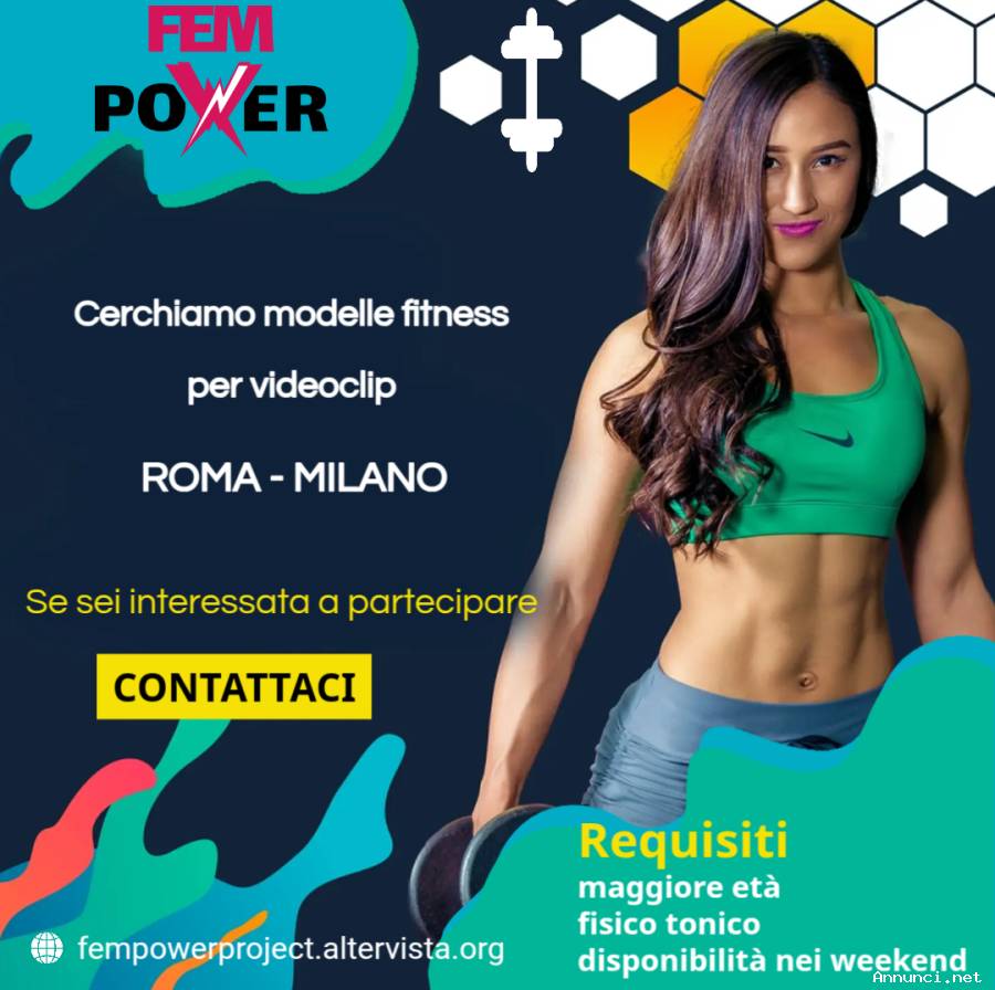 Cerchiamo modelle fitness con fisico muscoloso a Roma e zone limitrofe