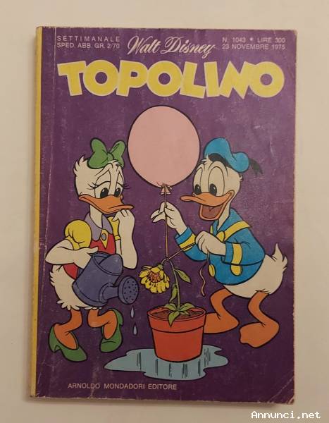 Topolino Walt Disney n.1043 Editore: Arnoldo Mondadori, 23 novembre, 1975 ottimo