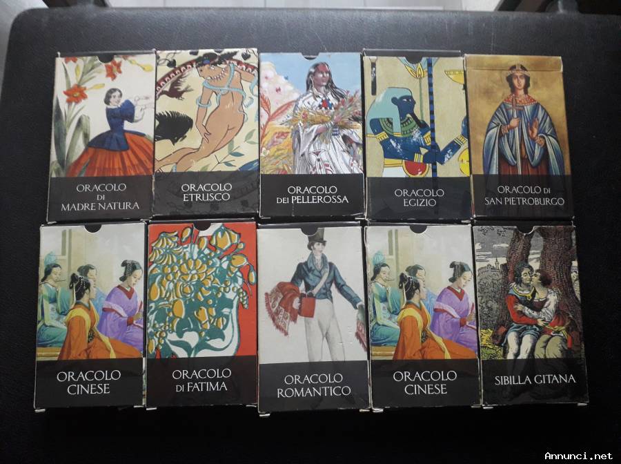 Oracoli Sibille Scarabeo 2003-2004 mini collezione n° 10 mazzi carte di cui n° 3 ancora celofanati