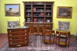 Coppia tavolini-comodini mezzo giro stile Luigi XV