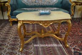 Salotto dorato stile Barocco in tessuto aubusson ottanio