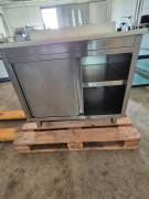 TAVOLO INOX 2 ANTE PIANO IN TEFLON USATO TAVOLO INOX 2 ANTE PIANO IN TEFLON USATO