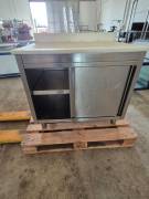 TAVOLO INOX 2 ANTE PIANO IN TEFLON USATO TAVOLO INOX 2 ANTE PIANO IN TEFLON USATO