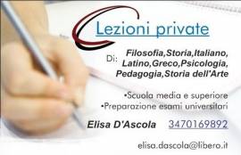 Lezioni italiano latino greco filosofia psicologia storia