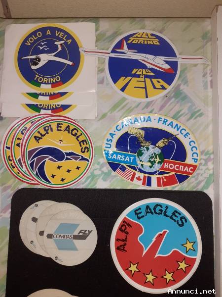 Lotto 37 Adesivi Stickers Vintage anni 70/80 Aereonautica Aerei Stormi vari